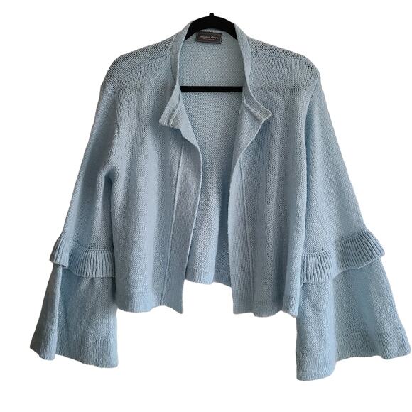 WOODEN SHIPS Paola Buendia‎ Open Front Bell Sleeve Cardigan Women's S/M - Picture 2 of 10